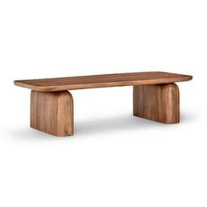 Loe 28 in. Brown Rectangle Wood Coffee Table with Rectangular Top