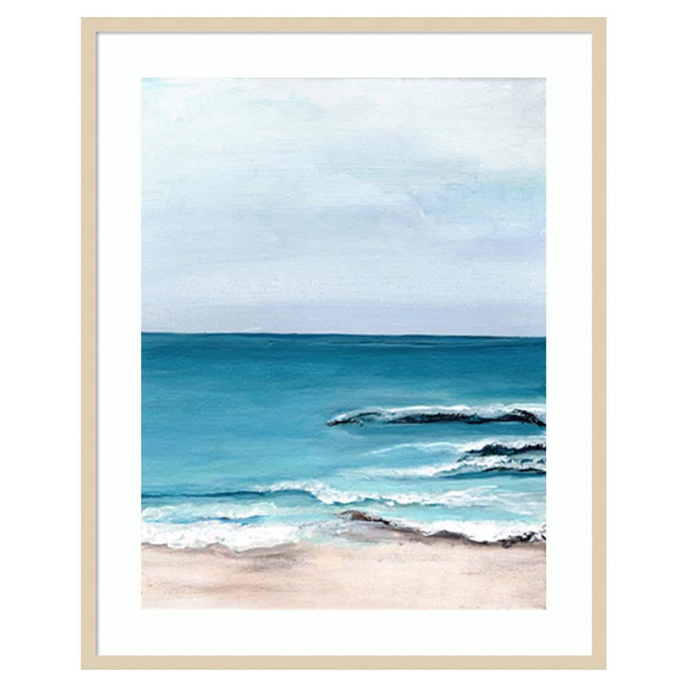 Oceanside View I 33"x41" Svelte Natural Framed Wall Art