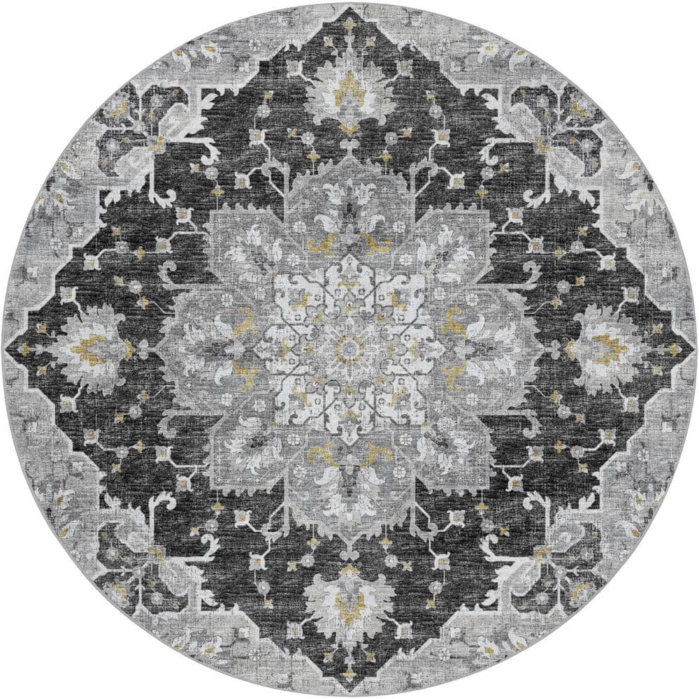 Dream Shag Premium Machine Washable Abstract ADS93 Shadow 8 ft. x 8 ft. Round Rug price history on PriceWatchPro