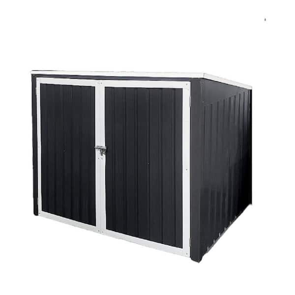 Unbranded 5 ft. W x 4 ft. D Metal Storage Tool Shed，Bin Shed with Lockable Doors and Hydraulic Pneumatic Rod Design (20 sq. ft. )