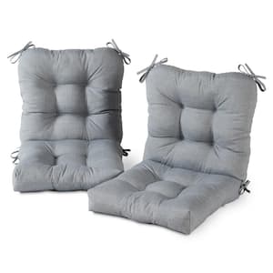 21 in. x 42 in. Outdoor Dining Chair Cushion in Heather Gray (2-Pack)