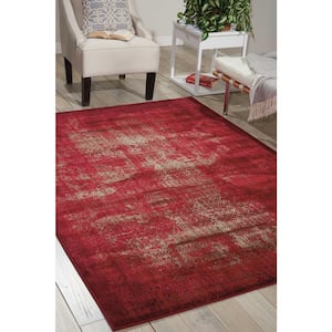 Karma Red 5 ft. x 7 ft. Persian Vintage Area Rug