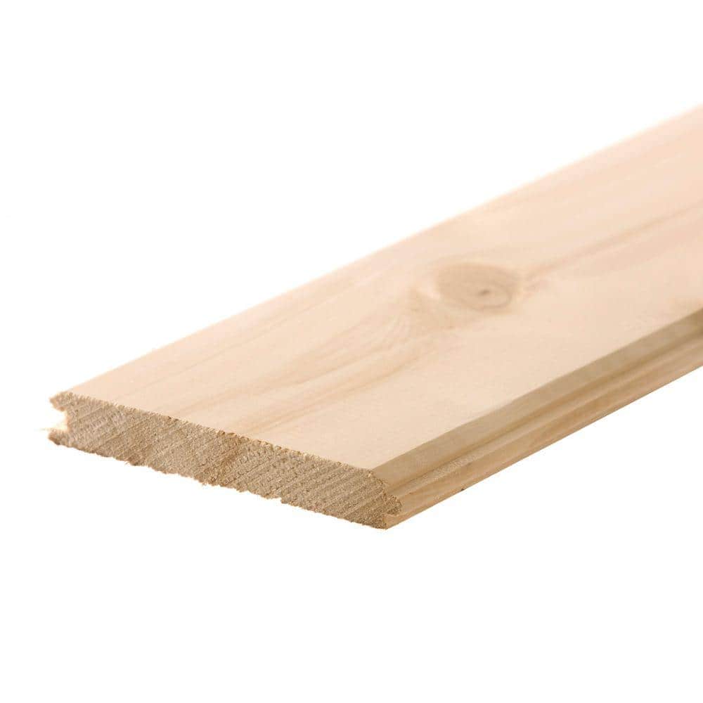 pino.ページ Edge 1 in. x 8 in. x 12 ft. WP4 V-Joint Tongue and Groove