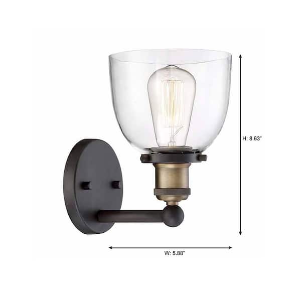 Home Decorators Collection Evelyn 1 Light Artisan Bronze Wall Sconce Hb15018 313 The Depot - Home Depot Wall Sconces Bathroom