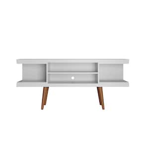 Utopia 53.14 in. White Composite TV Stand Fits TVs Up to 50 in. with Cable Management