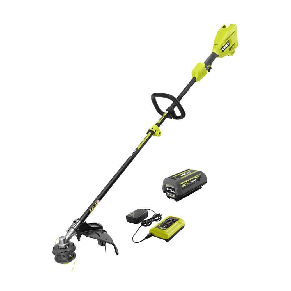 RYOBIRY40ST01K 40V 15" Expand-It Cordless Battery Attachment Capable String Trimmer with Charger and 4.0 Ah Battery