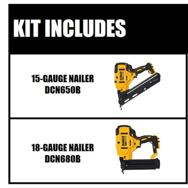 20V MAX XR Lithium-Ion 15-Gauge Cordless Finish Nailer and 18-Gauge Brad Nailer (Tools Only)