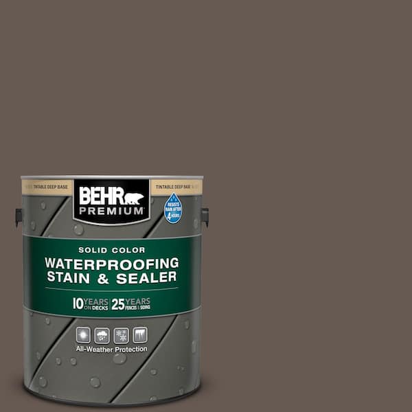 BEHR PREMIUM 1 gal. #N200-7 Underground Solid Color Waterproofing Exterior Wood Stain and Sealer