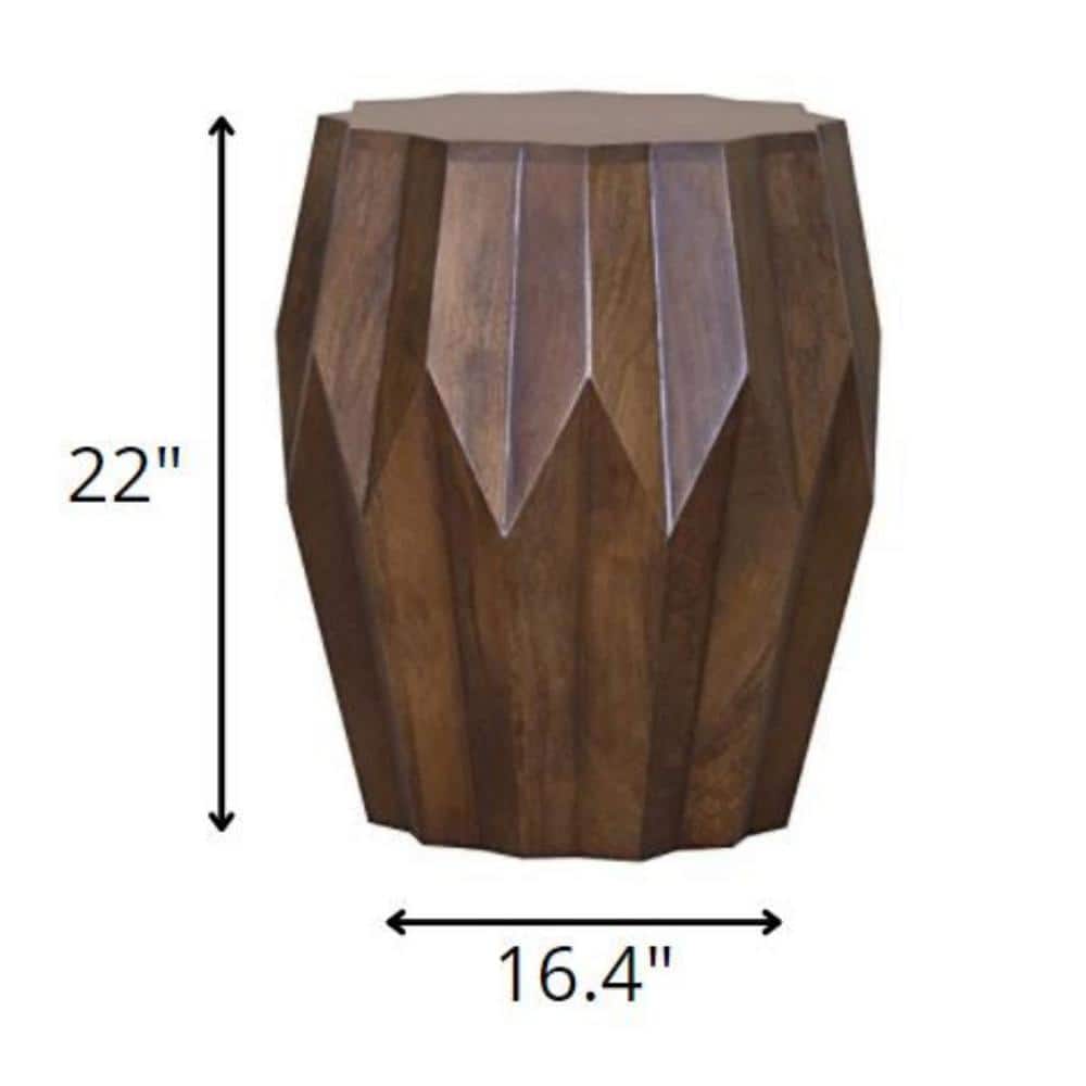 16.4 in. Dark Brown Specialty Wood End Table - thumbnail 3