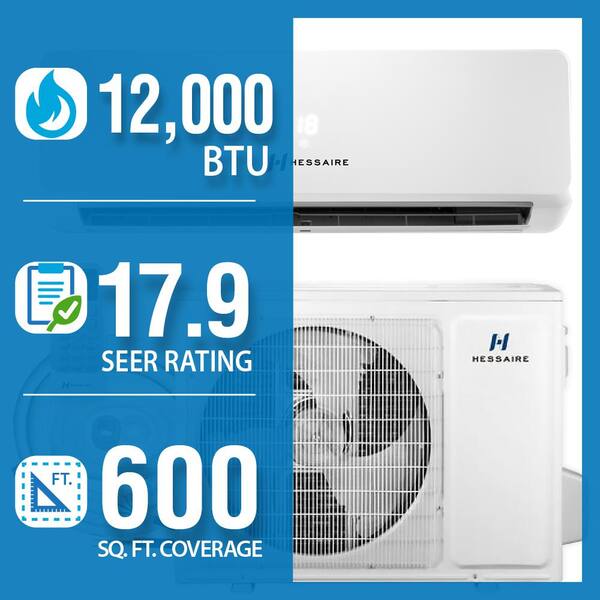 Hessaire DIY 12,000 BTU Ton Ductless Mini Split Air