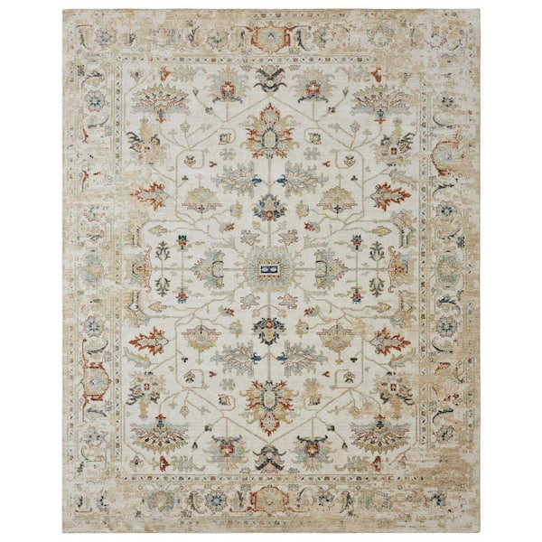Blooma 2 ft. x 3 ft. Ivory Abstract Washable Area Rug