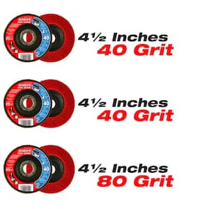 4-1/2 in. Steel Demon Flap Disc Type 29-Grit to 40-Grit, 60-Grit and 80-Grit Conical (3-Pack)