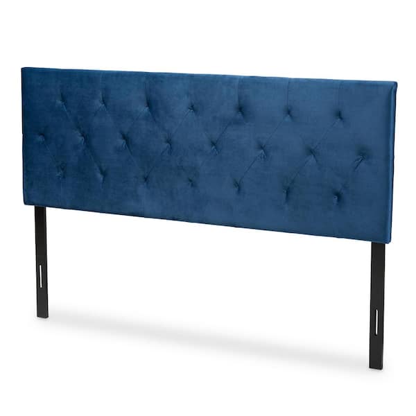 Baxton Studio Felix Navy Blue and Dark Brown Queen Headboard 198