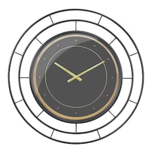 27.5 in. Black Round Wire Metal Wall Clock