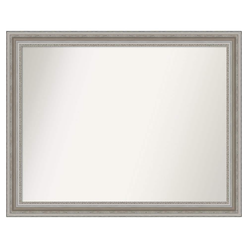 Parlor Silver 47.5 in. x 37.5 in. Cusom Non-Beveled Framed Bathroom Vanity Wall Mirror price history on PriceWatchPro