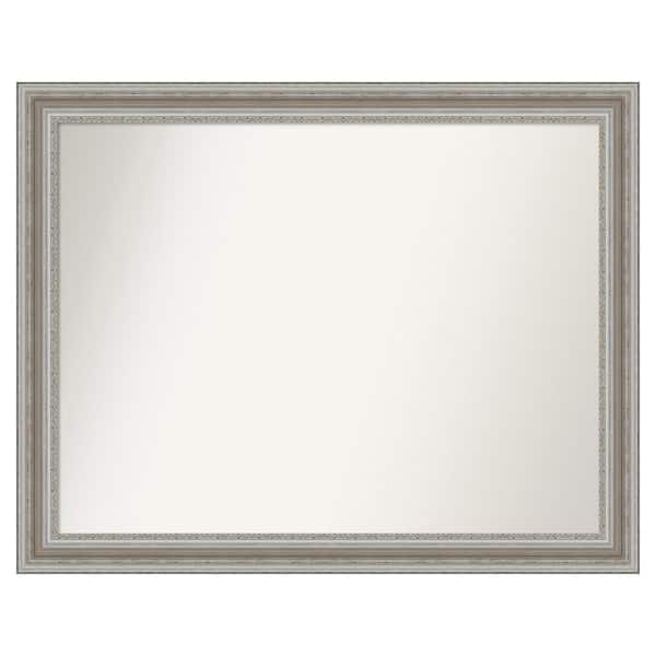 Amanti Art Parlor Silver 47.5 in. x 37.5 in. Cusom Non-Beveled Framed Bathroom Vanity Wall Mirror