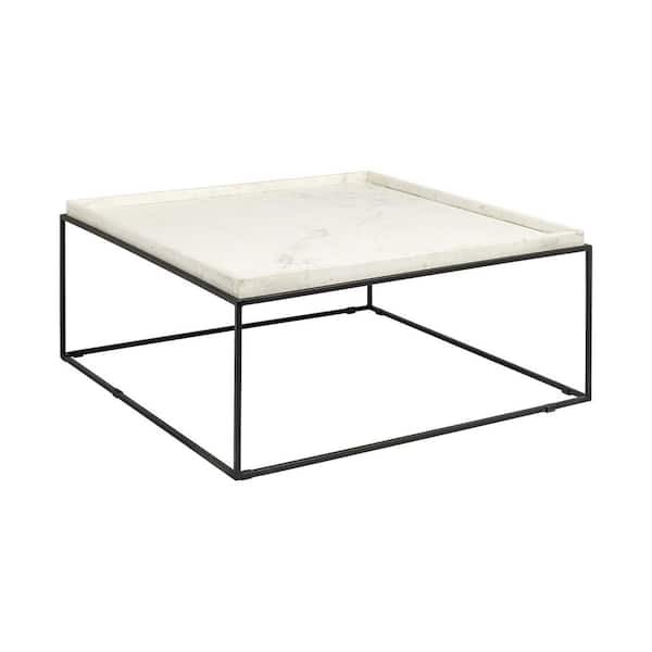 HomeRoots 36 in. Brown Square Solid Manufactured Wood Coffee Table