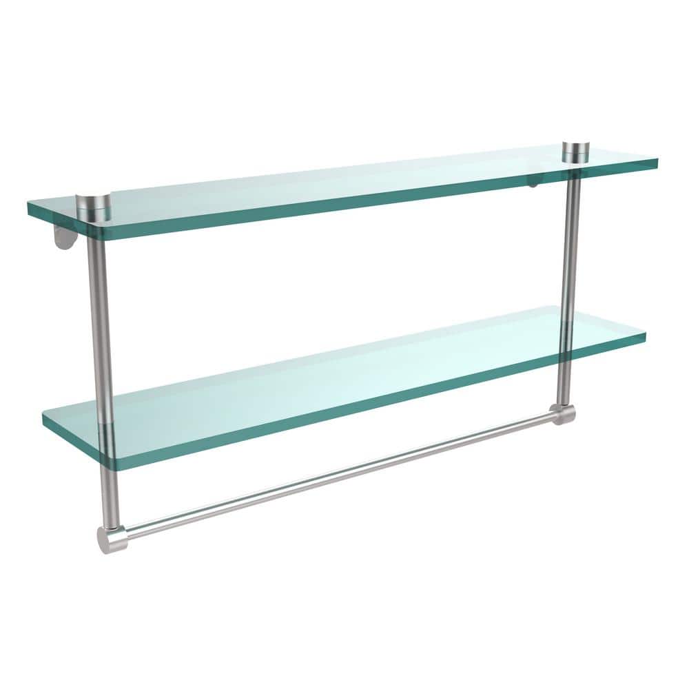 Spancraft Glass Crane Glass Shelf, Brushed Steel, x 27 - 4