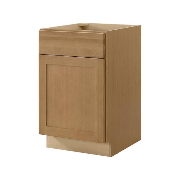 Avondale 21 in. W x 24 in. D x 34.5 in. H Ready to Assemble Plywood Shaker Base Kitchen Cabinet in White Oak