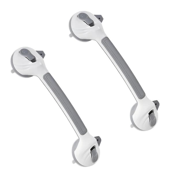 2 Pack 16.5 in. Suction Grab Bars for Shower, No Drill Removable Bathroom Safety Handles with Safety Indicators