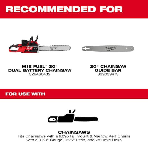 20 in. Chainsaw Chain with 325 in. Pitch, and .050 in. Gauge