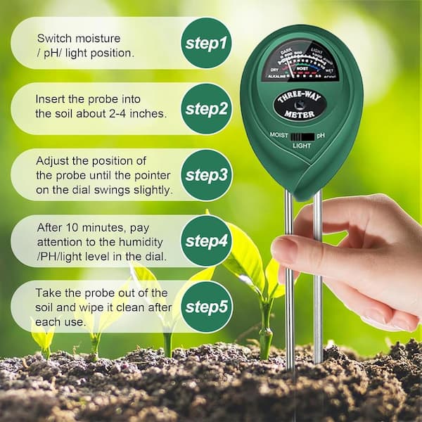 Misopily 3 in. Soil Tester, Plant Moisture Meter Light and PH