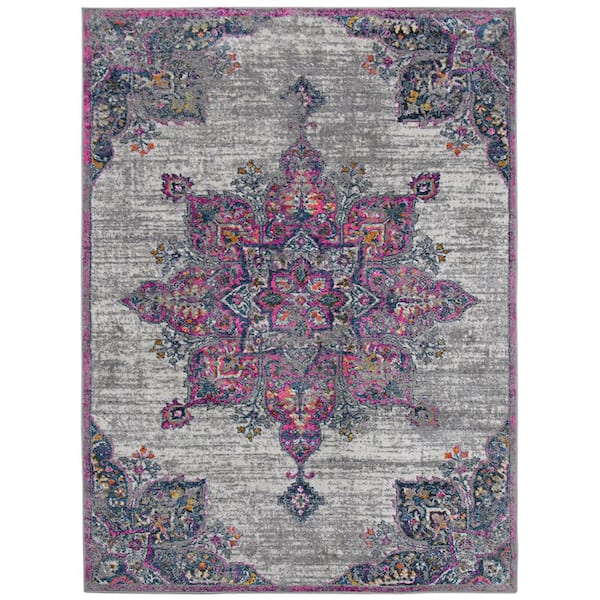 Amer Rugs Montana 6 ft. X 8 ft. Pink Medallion Area Rug