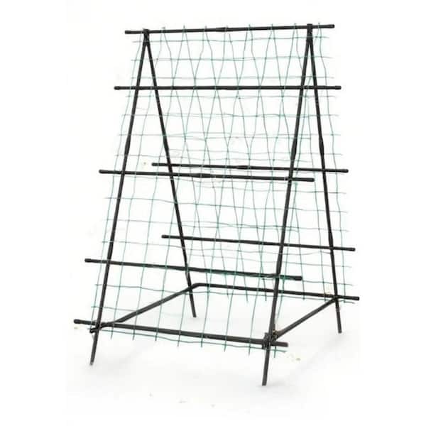 60 in. H Garden Cucumber Trellis A-Frame with Netting-Sturdy Climbing Plant Support for Outdoor Vegetables, Flowers.