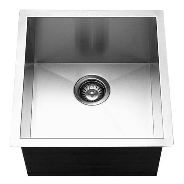 HOUZER Houzer Contempo 17 in. Stainless Steel Undermount Single Bowl Bar Sink with Strainer and Grid - CTR-1700