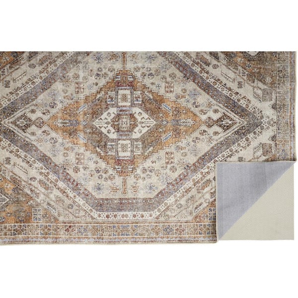 8 x 10 Brown and Ivory Abstract Area Rug