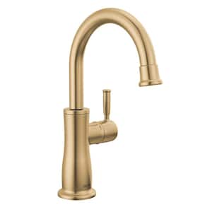 Traditional Single Handle Beverage Faucet in Champagne Bronze Gold