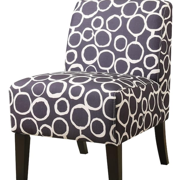Venetian Worldwide Ollano Dark Gray Pattern Fabric Accent Chair