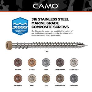 #10 2-1/2 in. 316 Tan Premium Star Drive Flat Undercut Screws Stainless Steel Composite (1750-Count)