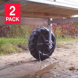 Pair of Roll-in Dock Wheels with Galvanized Steel Hubs