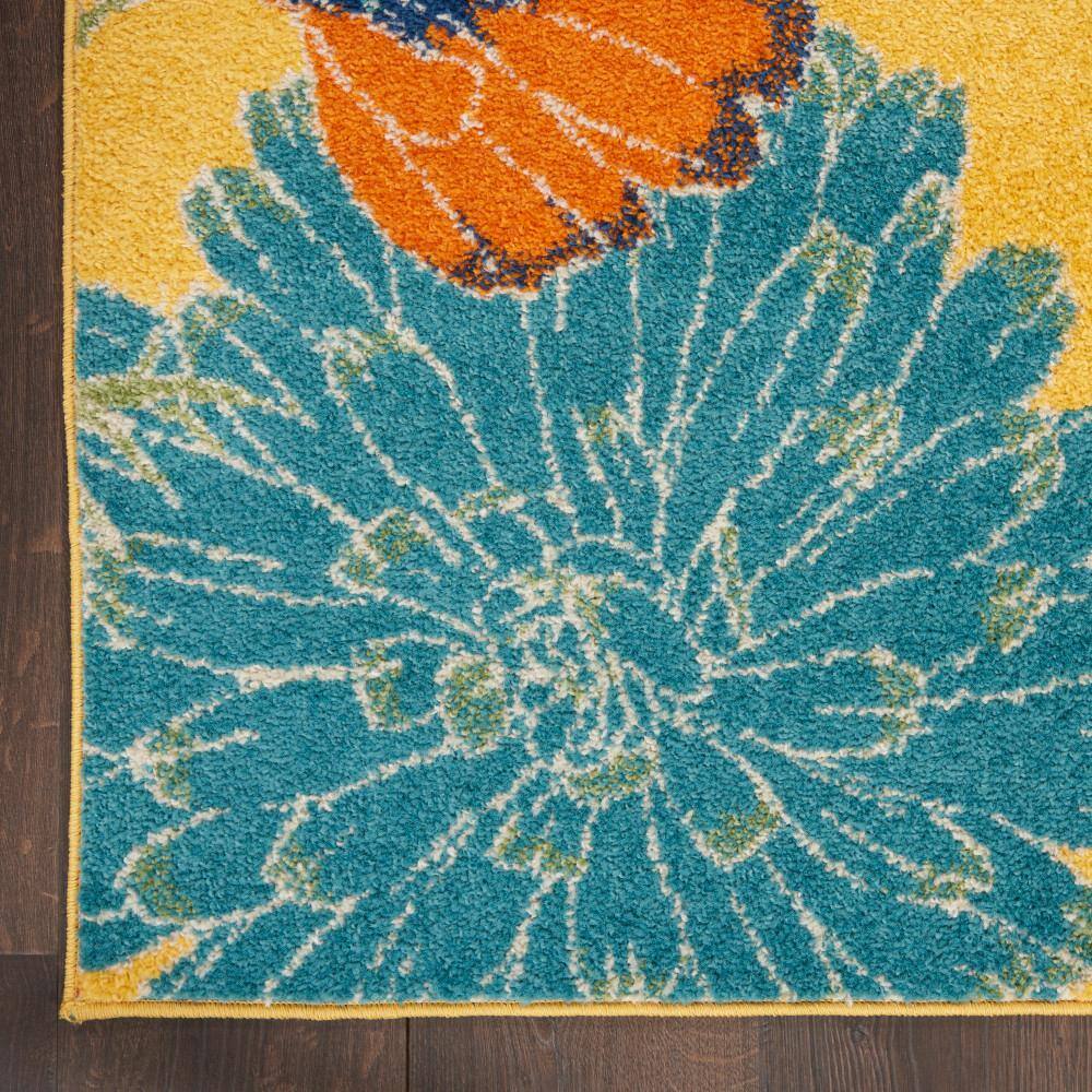 Allur Sunshine Floral 4' x 6' Synthetic Easy-Care Area Rug