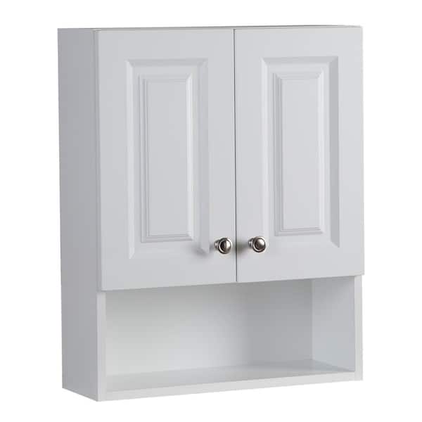 Glacier Bay Lancaster 20 5 In W Wall Cabinet In White Laoj25 Wh The Home Depot