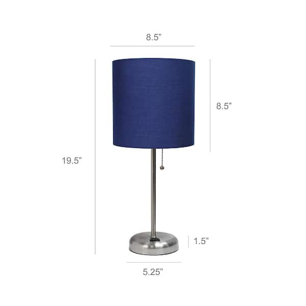 Navy bedside lamp store shade