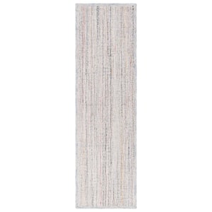 Abstract Red/Ivory 2 ft. x 8 ft. Parallel Marle Runner Rug