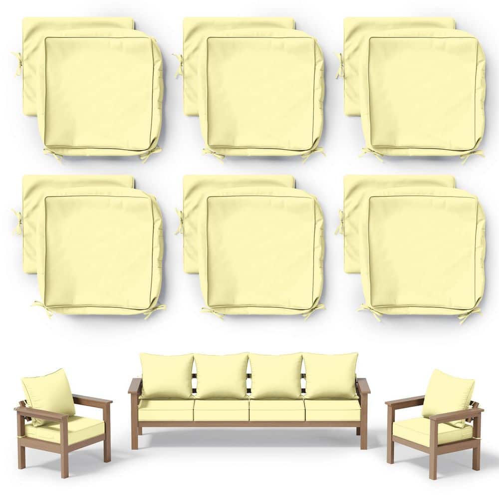 22 in. x 24 in. Slipcover Replacement Outdoor Waterproof Seat&Back Cover Set for Chair and Sofa Light Yellow (6-Pack) price history on PriceWatchPro