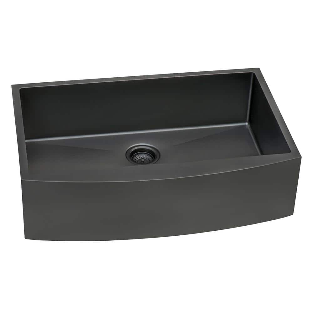 Gunmetal Black Stainless Steel 30" Farmhouse Apron-Front Sink