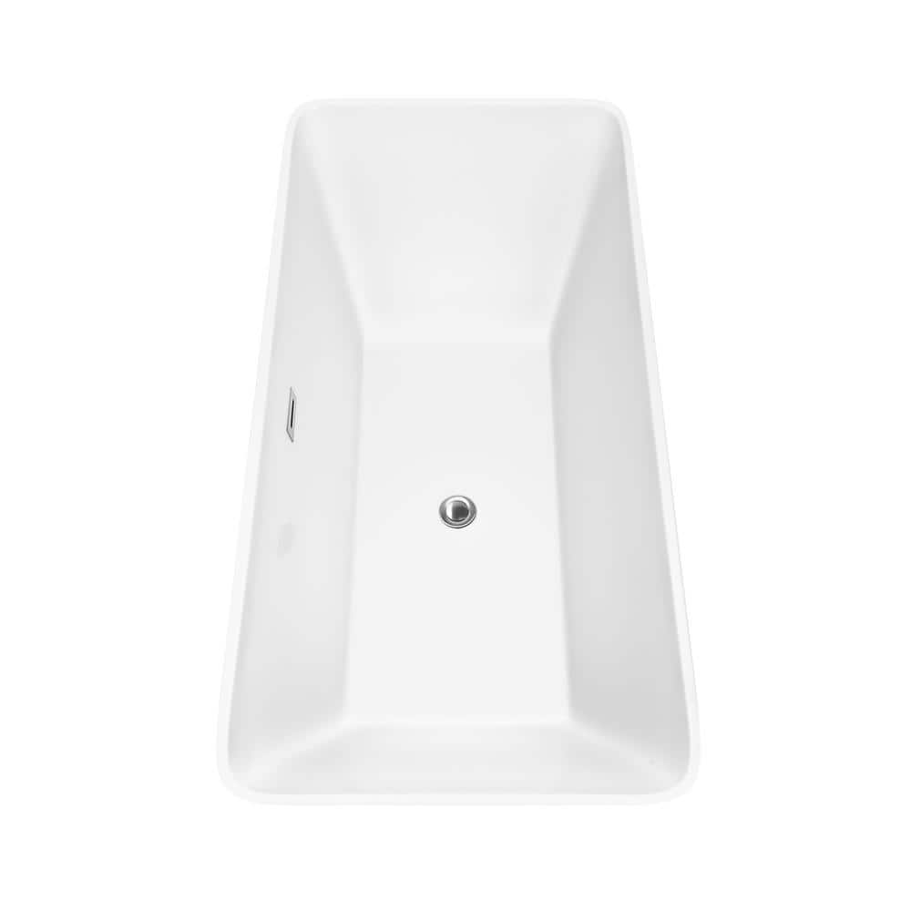 Tiffany 67'' White Acrylic Freestanding Soaking Bathtub