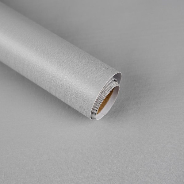 15.75 in. x 118.11 in. Gray Horizontal and Vertical Pattern Peel and Stick Wallpaper Roll (Set of 2), Self-Adhesive Film