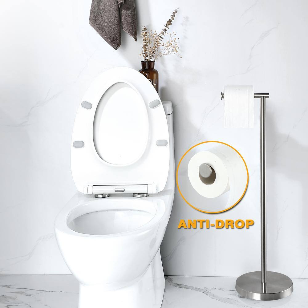 Brushed Nickel Stainless Steel Freestanding Toilet Paper Holder