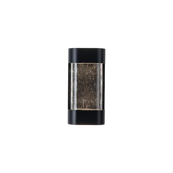 KUZCO Moondew 12 in. 1-Light 21-Watt Black Integrated LED Exterior Wall Sconce