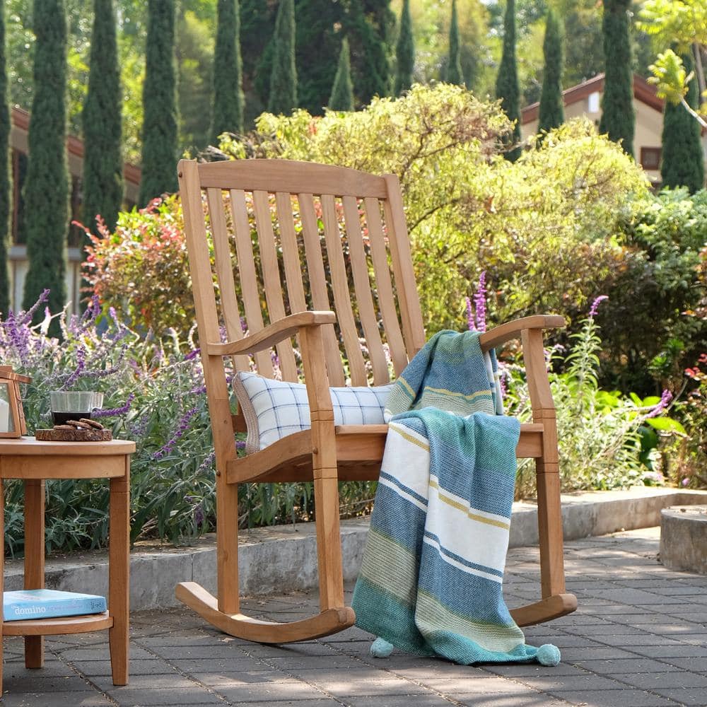 Cambridge casual sherwood natural sale teak porch rocking chair