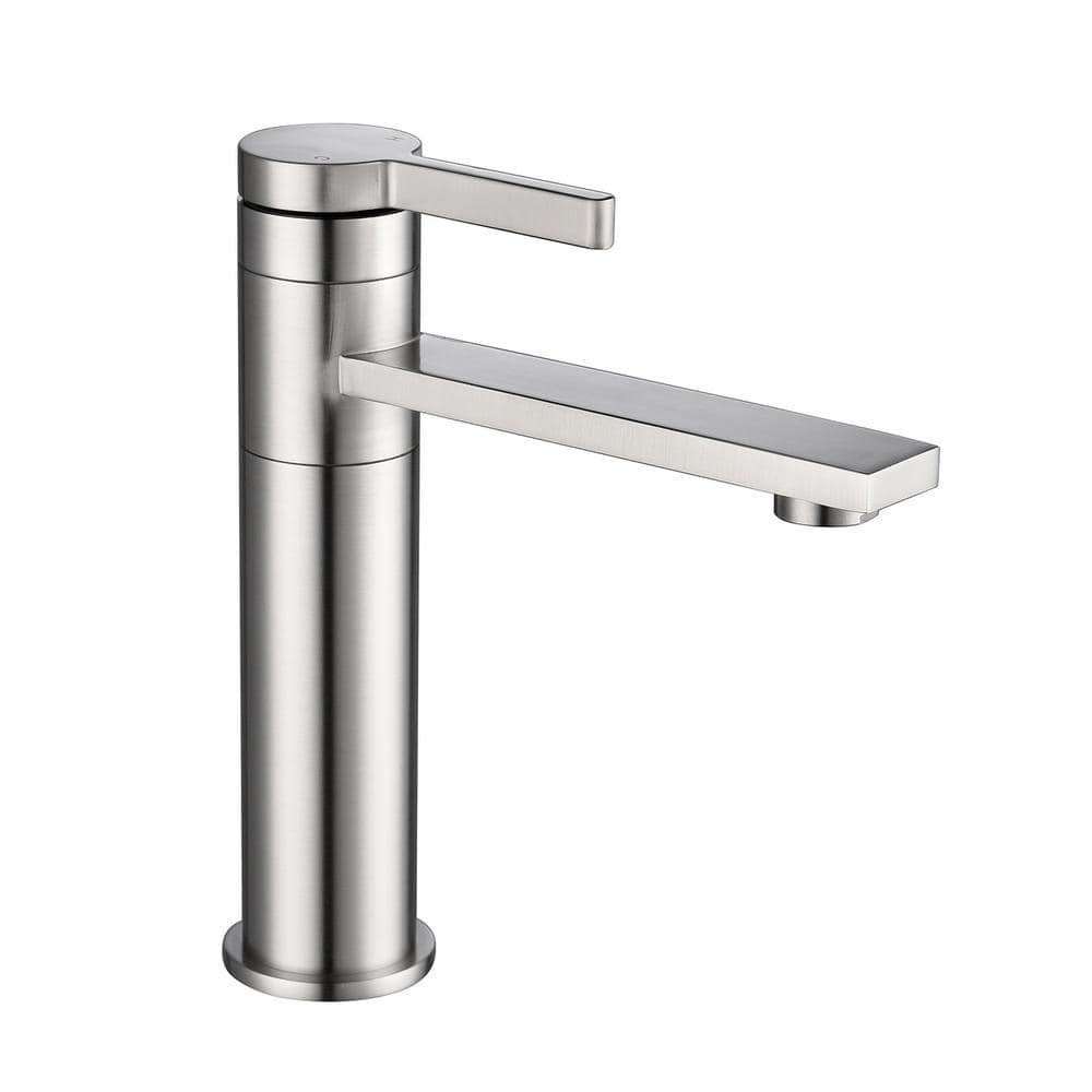 Fapully Single-Handle Single Hole 360-Degree Rotate Bathroom Faucet in ...