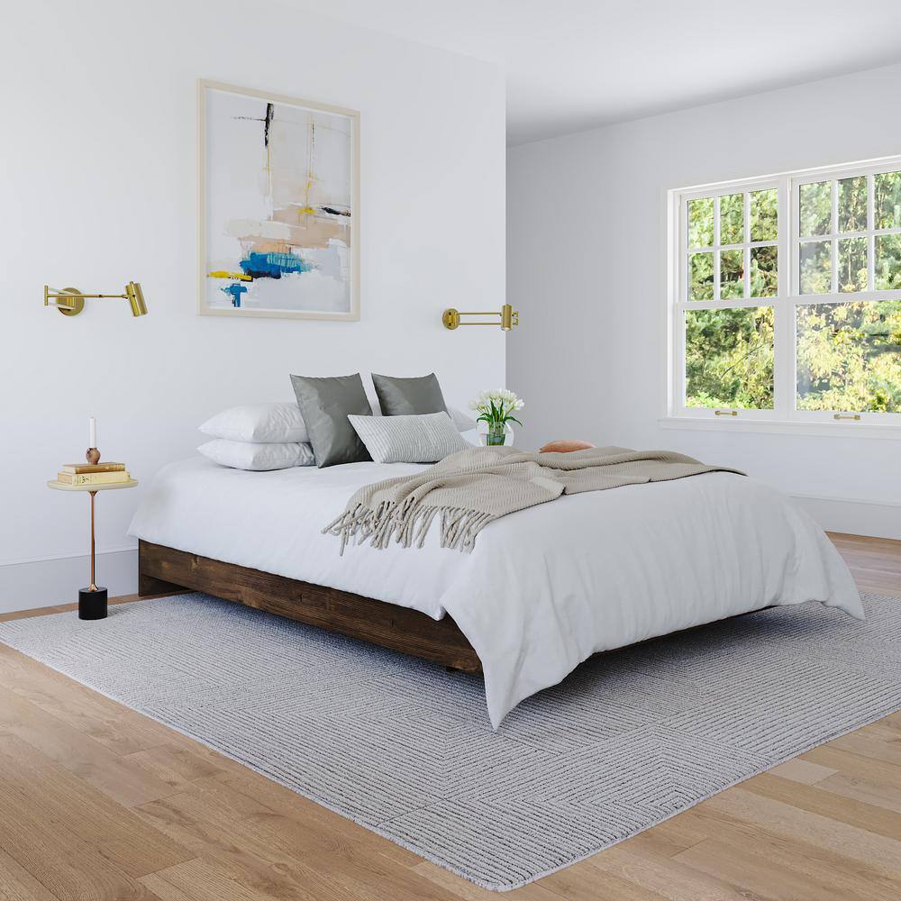 Truffle Brown Full/Double Modern Platform Bed with Engineered Wood Frame