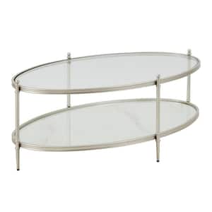 Champagne Silver Metal & Glass Coffee Tables