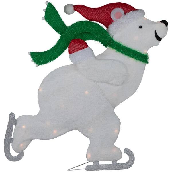 Northlight 36.25 in. Lighted Skating Polar Bear Christmas Decoration