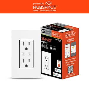 Smart 15 Amp 120-Volt Tamper Resistant White Duplex Outlet Powered by Hubspace (1-pack)